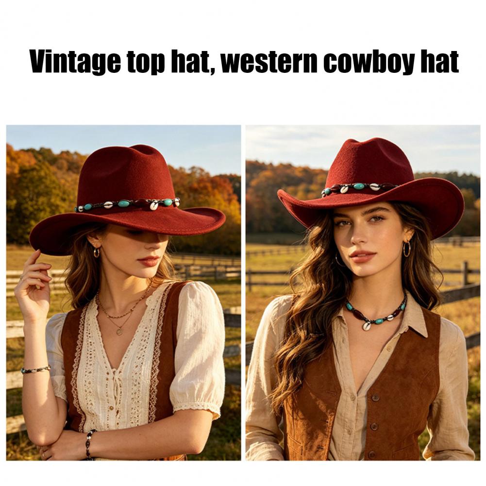 Fedora Hat Wool - Western Cowboy Style Hat Wool Felt