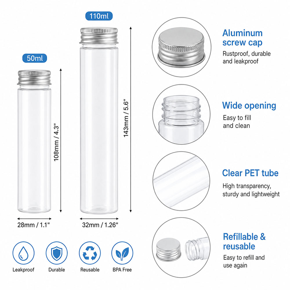 20pcs 50ml/100ml Clear Flat Tu - Snapback Hat Flat 评论和价格