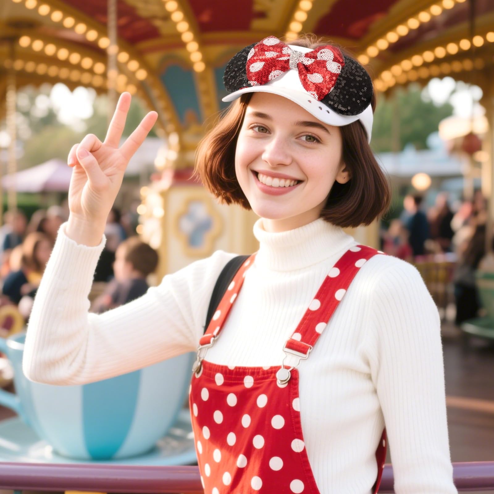 Sequin Mouse Ears Visor Hat fo - Visor Sun Hat 评论和价格
