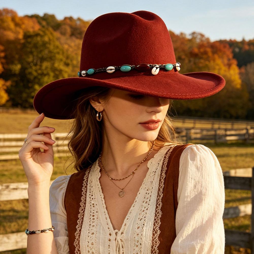 Western Cowboy Style Hat Wool  - Fedora Hat Wool 评论和价格