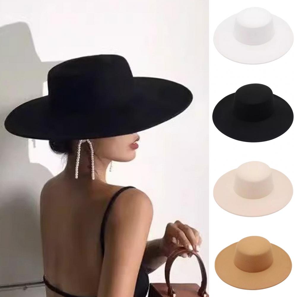 Wide Brim Fedora for Women Ver - Fedora Hat Wool 评论和价格