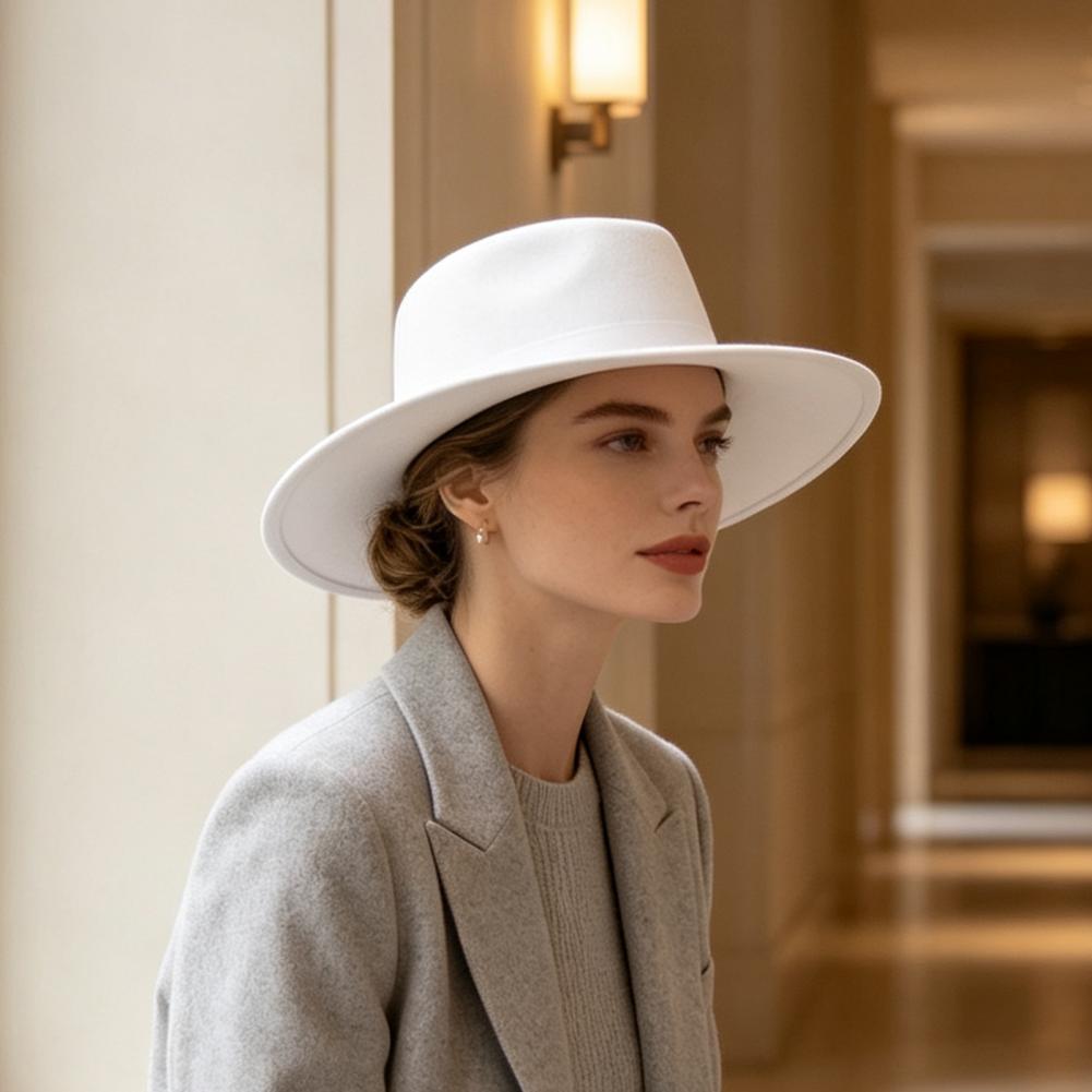 Wide Brim Fedora for Women Ver - Fedora Hat Wool 评论和价格