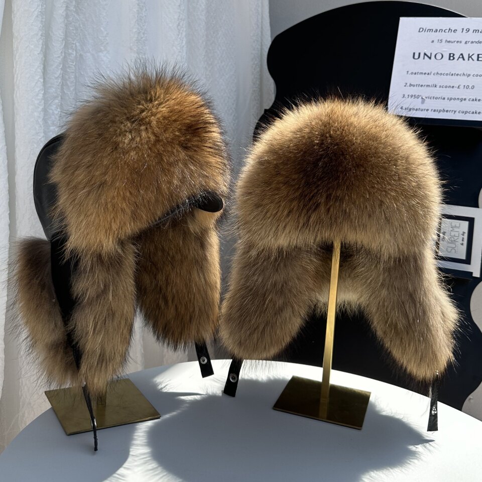 Real Fox Fur Trapper Hat Men W - Trapper Hat Ear Flap 评论和价格